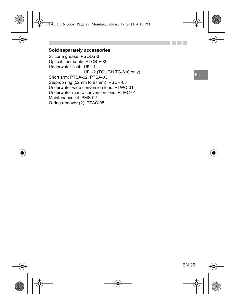 Olympus PT-051 User Manual | Page 29 / 30