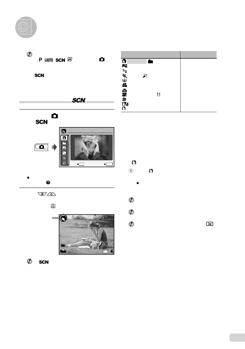 Using shooting modes, Using the best mode for the shooting scene, 17 en | Press the k button a few times to set s | Olympus FE-5010 User Manual | Page 17 / 59