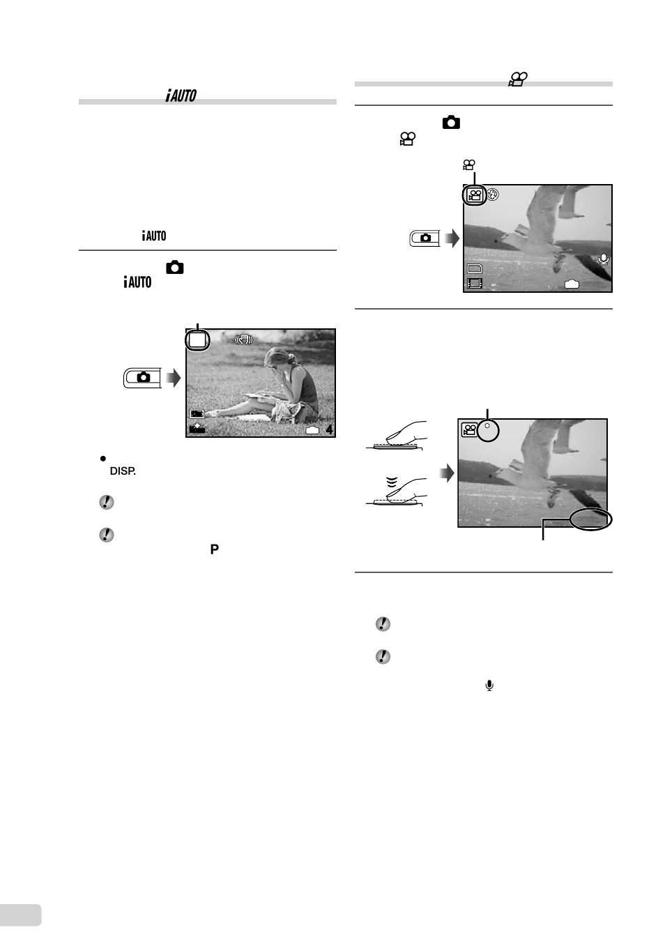 Shooting with automatic settings, Shooting movies, 18 en shooting with automatic settings (g mode) | Shooting movies (n mode) | Olympus FE-5010 User Manual | Page 18 / 59