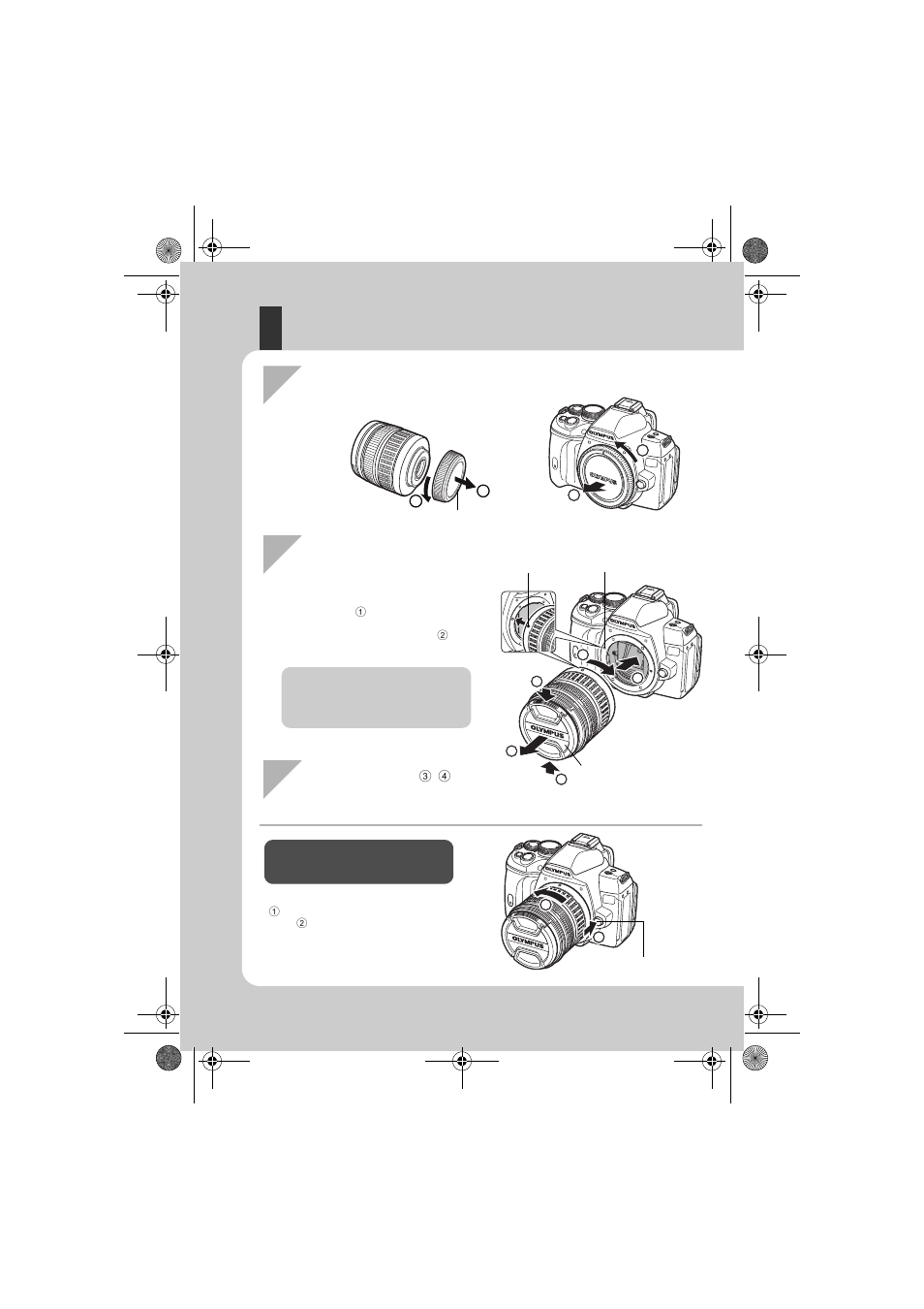Attaching a lens to the camera | Olympus E-620 User Manual | Page 12 / 163