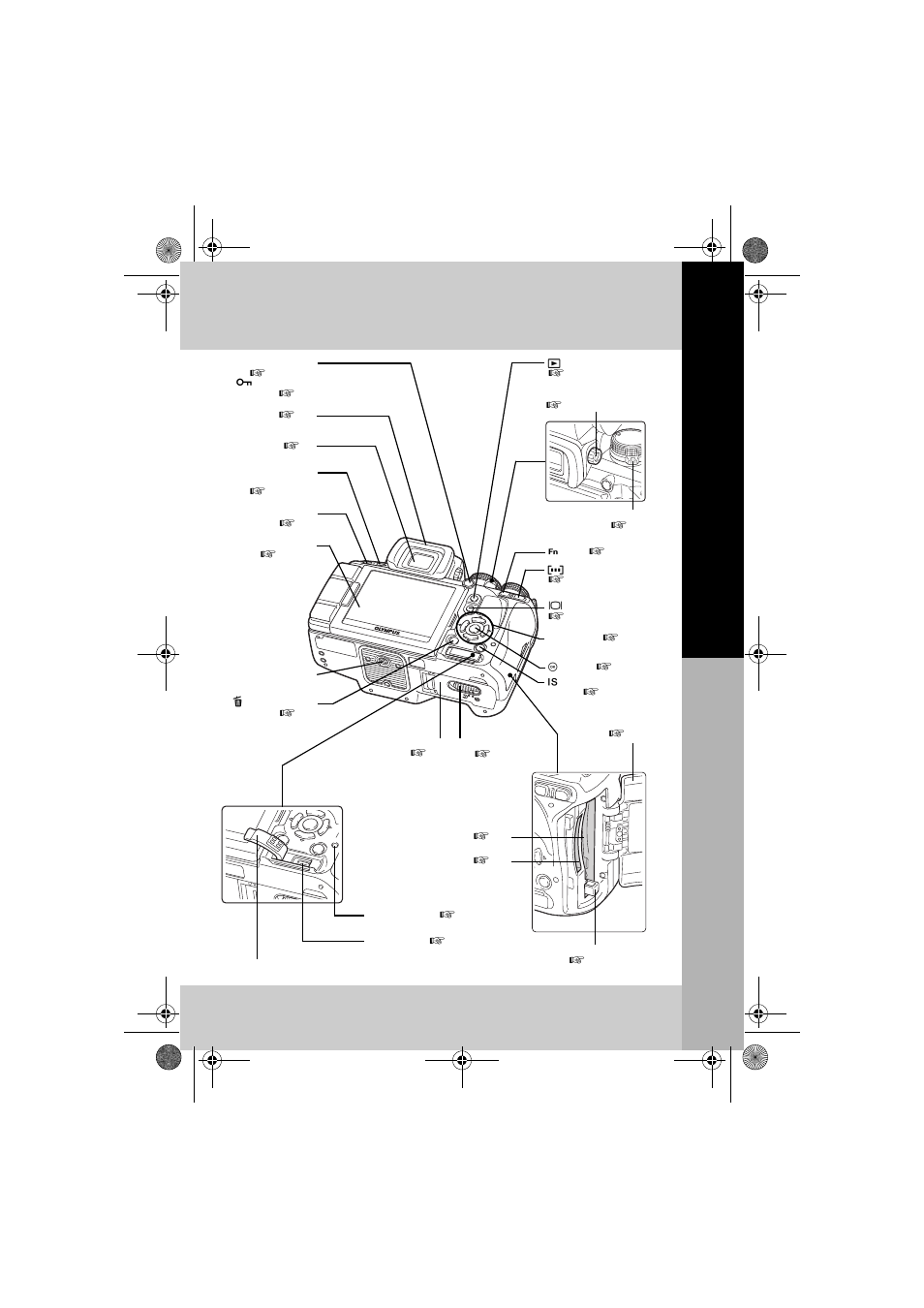 Basic guide, Names of p ar ts and functio n s | Olympus E-620 User Manual | Page 3 / 163