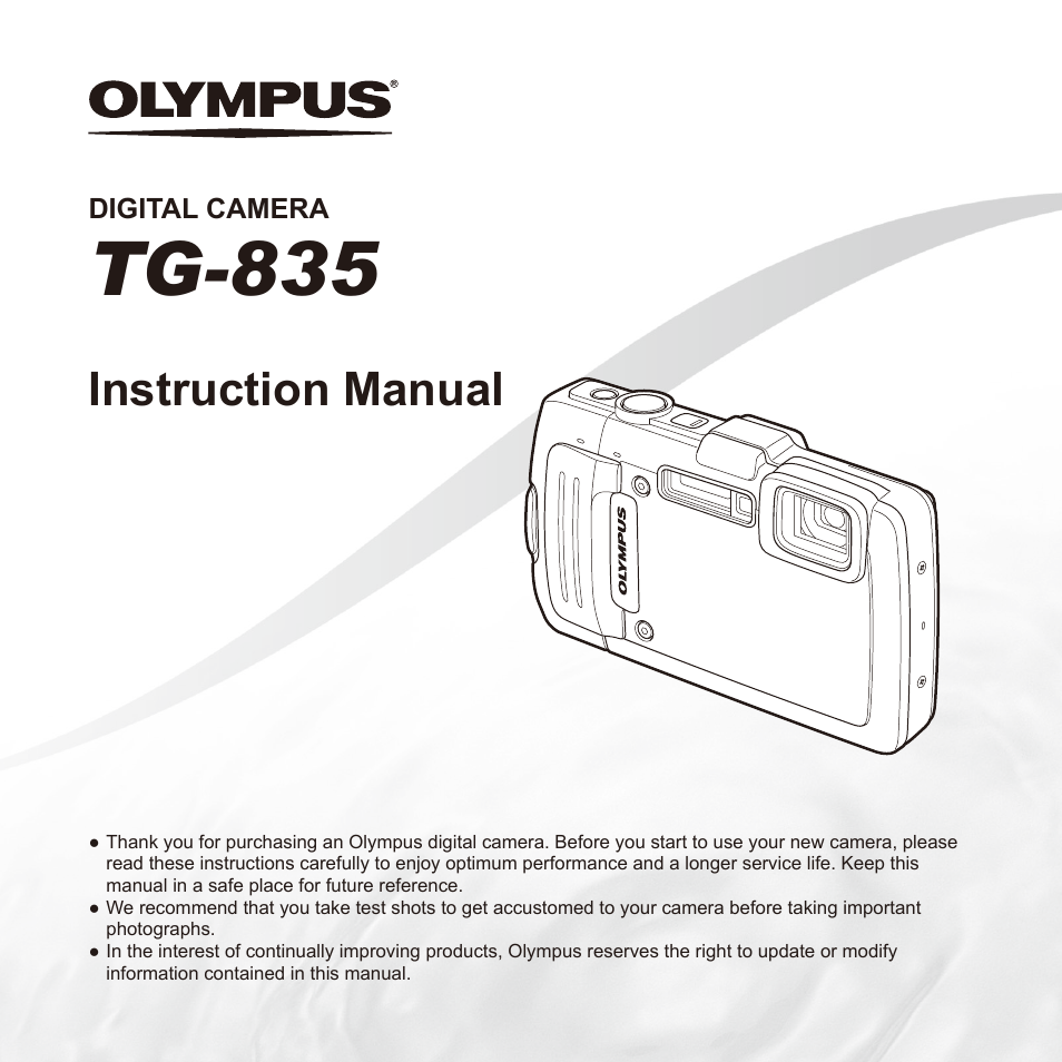 Olympus TG835 User Manual | 101 pages