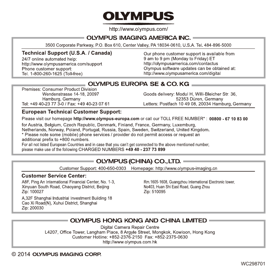 Olympus TG835 User Manual | Page 101 / 101