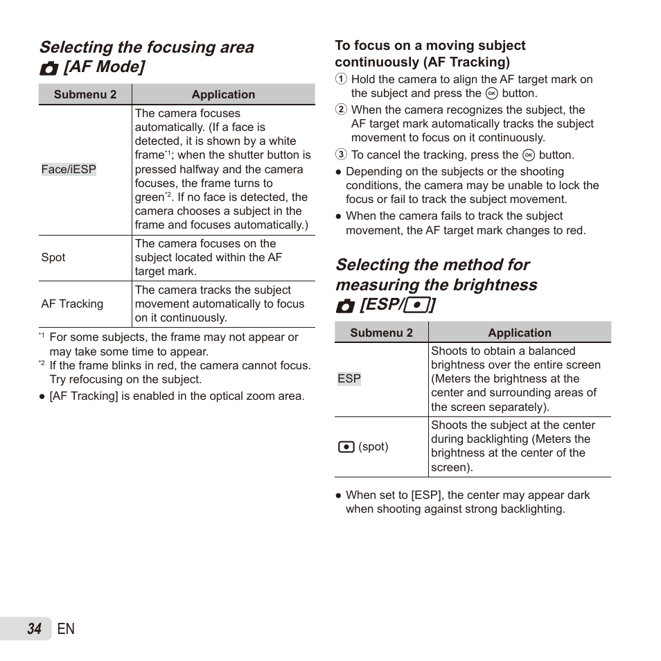 34 en | Olympus TG835 User Manual | Page 34 / 101