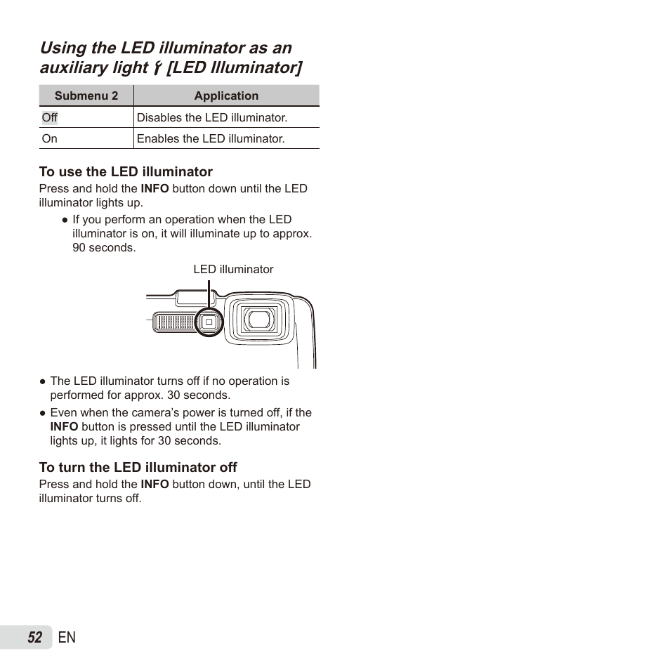52 en | Olympus TG835 User Manual | Page 52 / 101