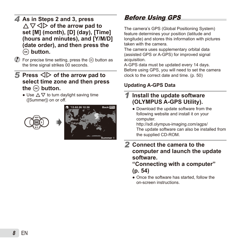 Before using gps | Olympus TG835 User Manual | Page 8 / 101