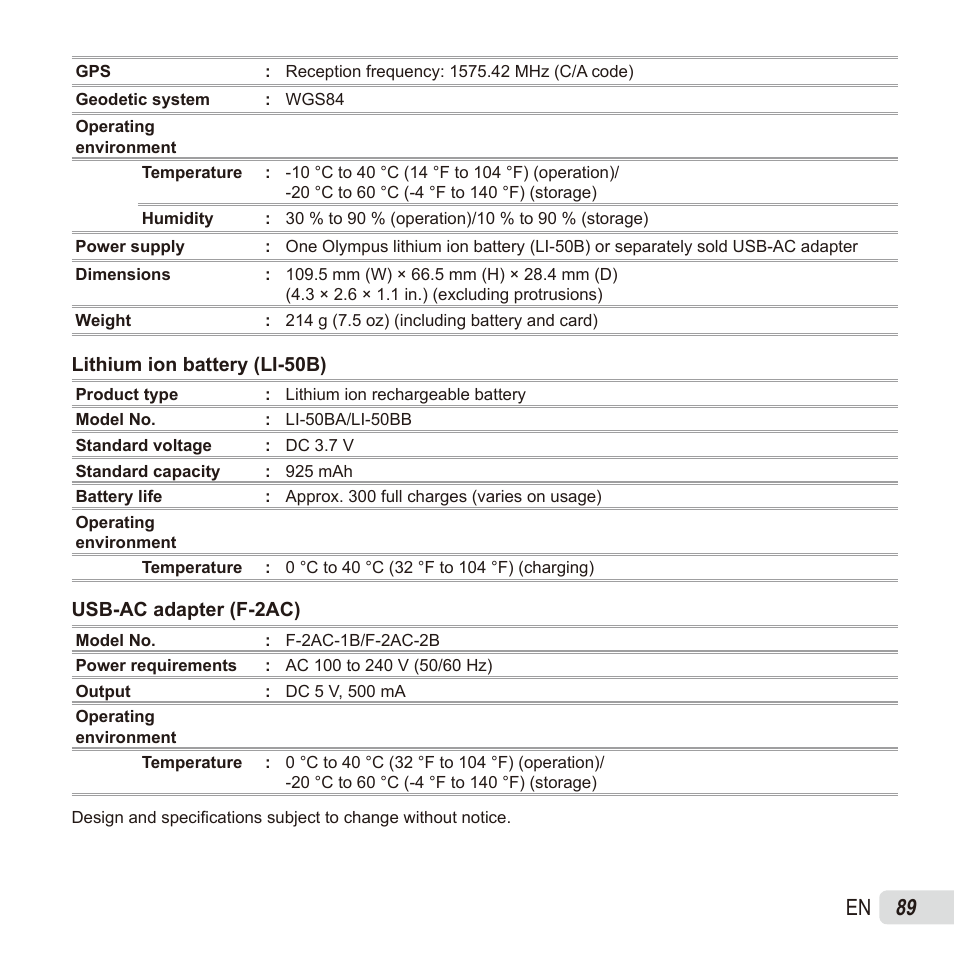 89 en | Olympus TG835 User Manual | Page 89 / 101