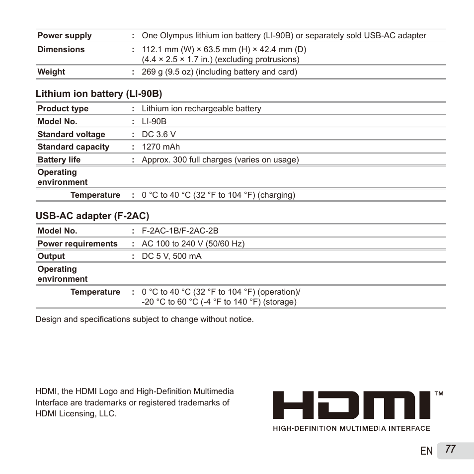 77 en | Olympus SH60 User Manual | Page 77 / 88