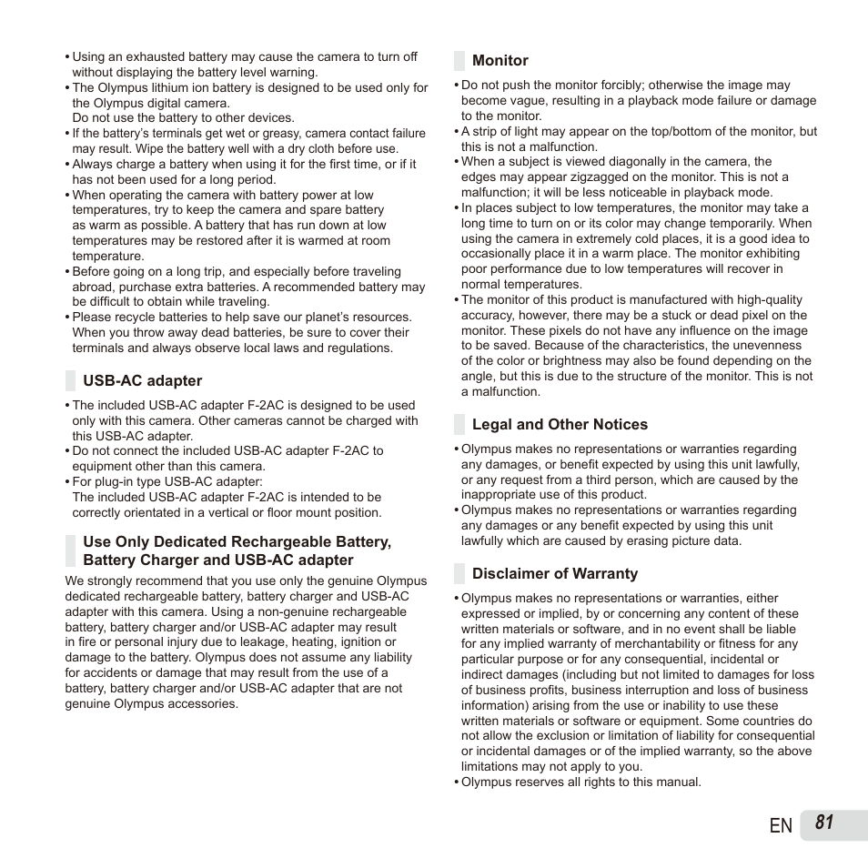 81 en | Olympus SH60 User Manual | Page 81 / 88