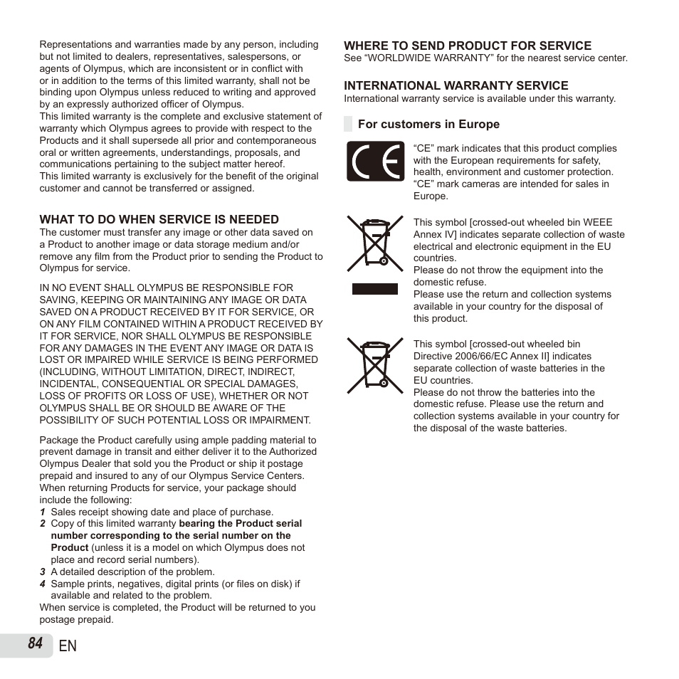 84 en | Olympus SH60 User Manual | Page 84 / 88