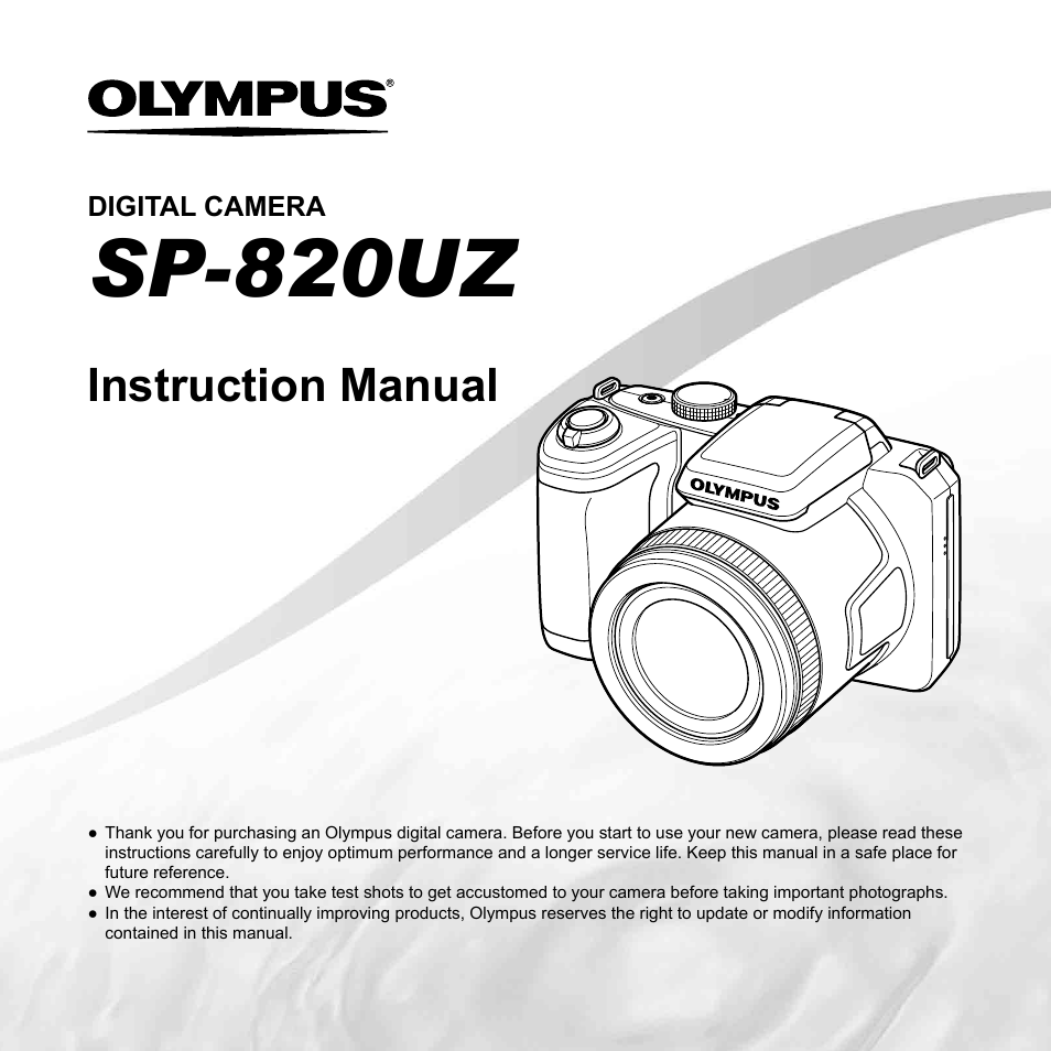 Olympus SP-820UZ User Manual | 76 pages