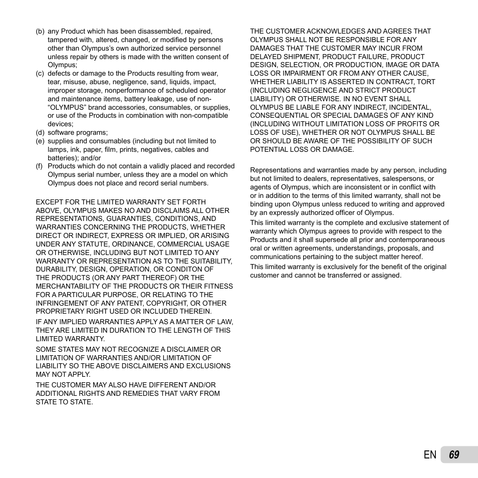69 en | Olympus SP-820UZ User Manual | Page 69 / 76