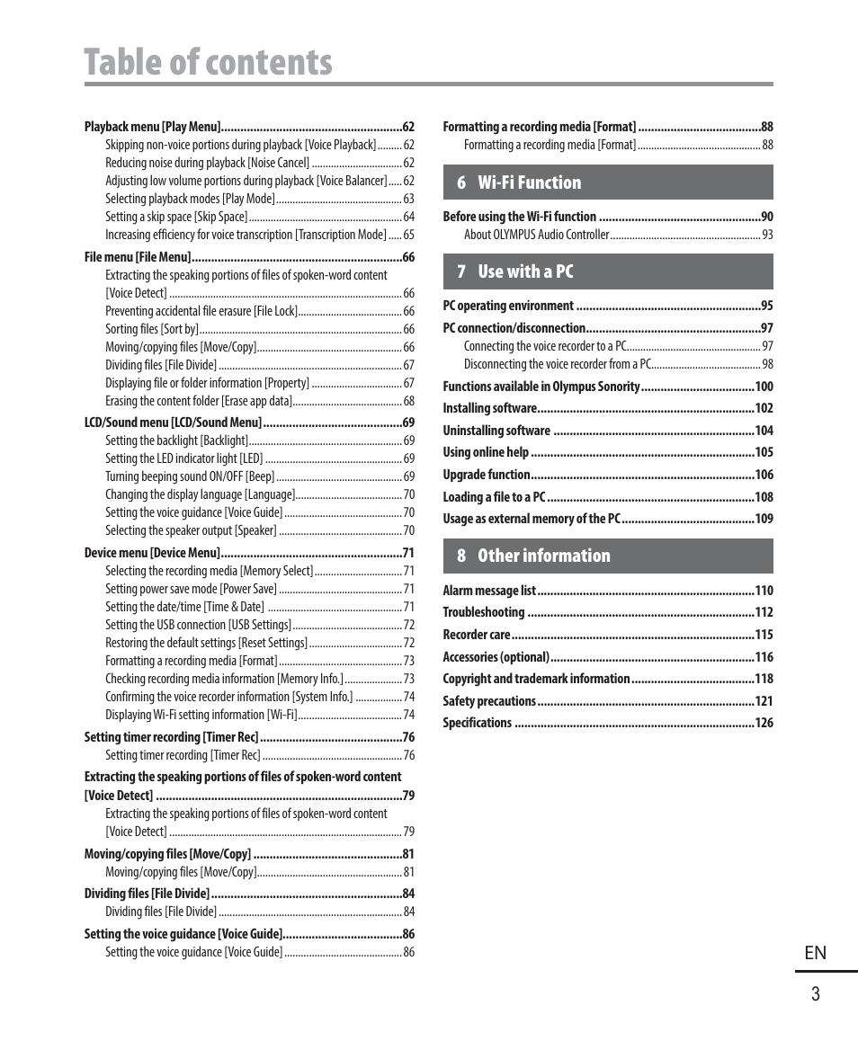 Olympus DM901 User Manual | Page 3 / 132