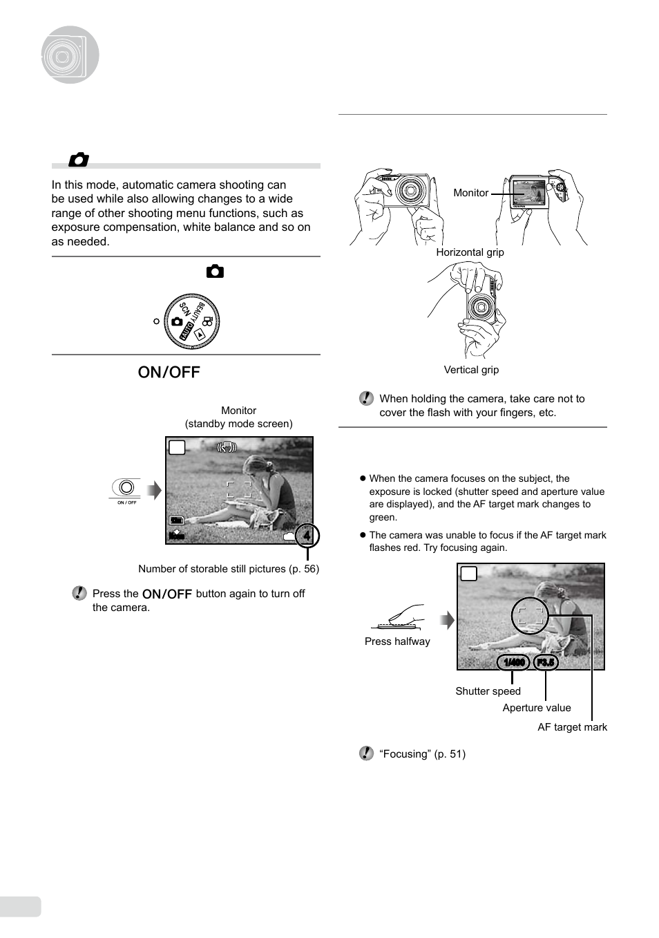 Shooting, playback, and erasing, Shooting, playback, And erasing | 14 en | Olympus µ-5000 User Manual | Page 14 / 67