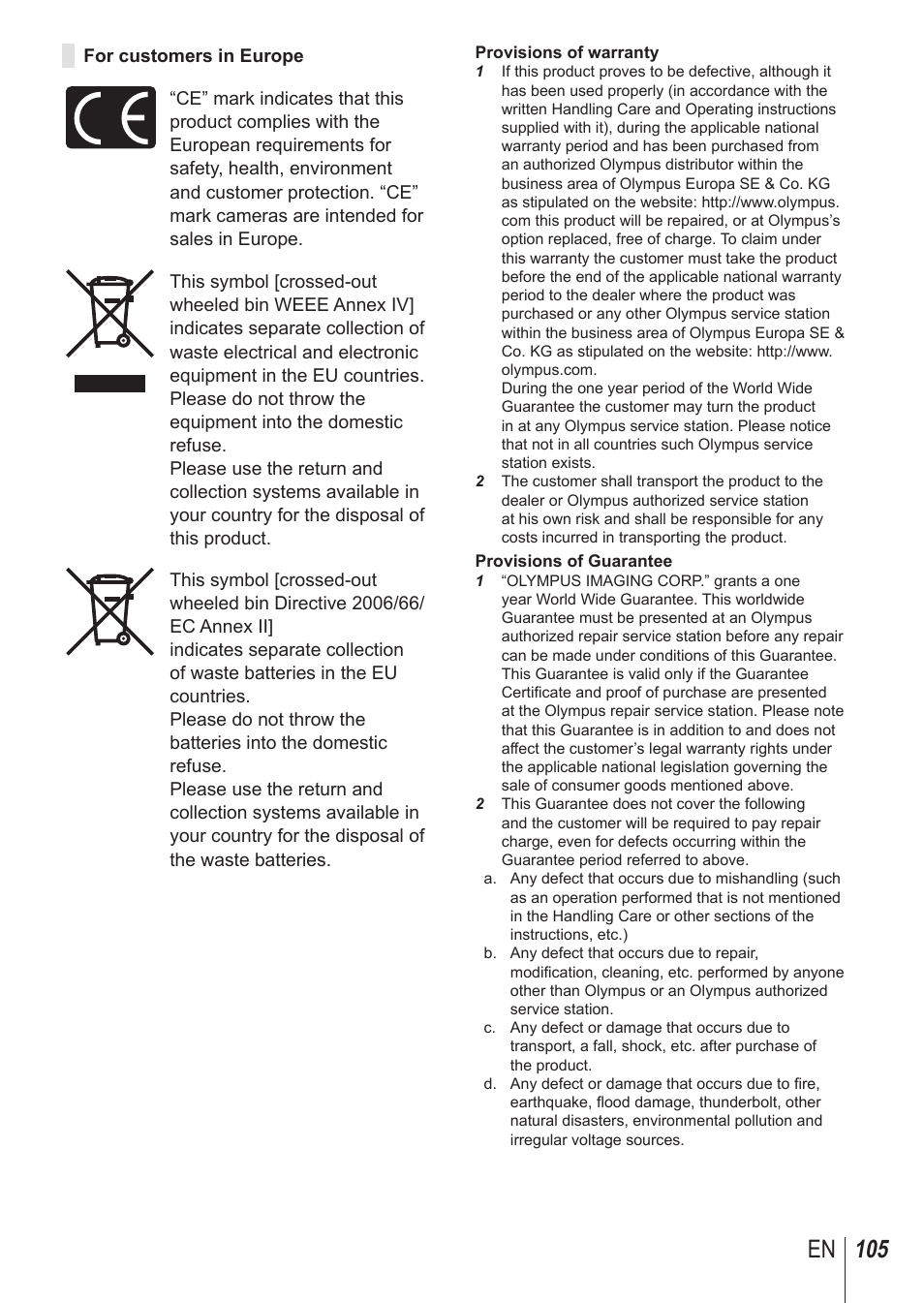 105 en | Olympus TG850 User Manual | Page 105 / 111