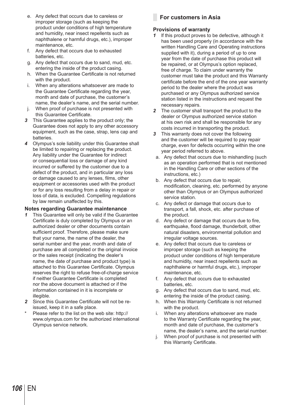 106 en | Olympus TG850 User Manual | Page 106 / 111