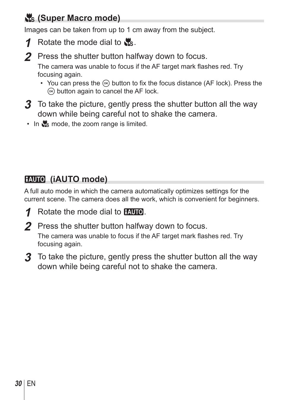Olympus TG850 User Manual | Page 30 / 111