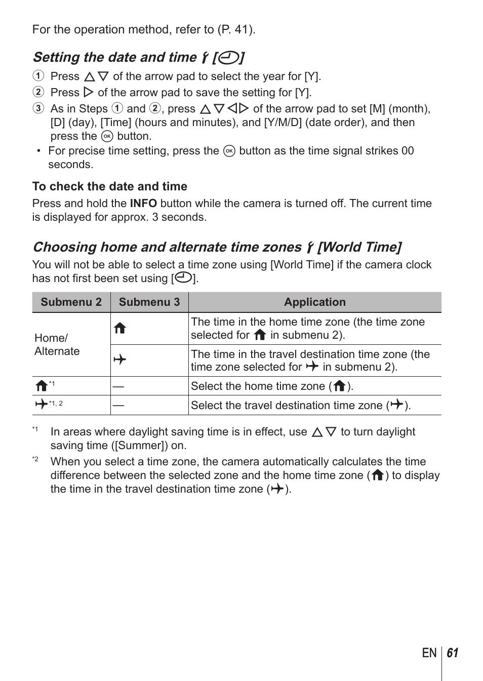 Setting the date and time d [ x | Olympus TG850 User Manual | Page 61 / 111