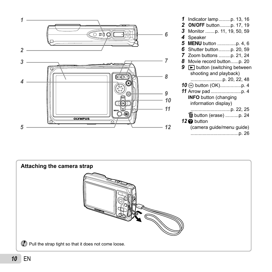 10 en | Olympus TG-320 User Manual | Page 10 / 82