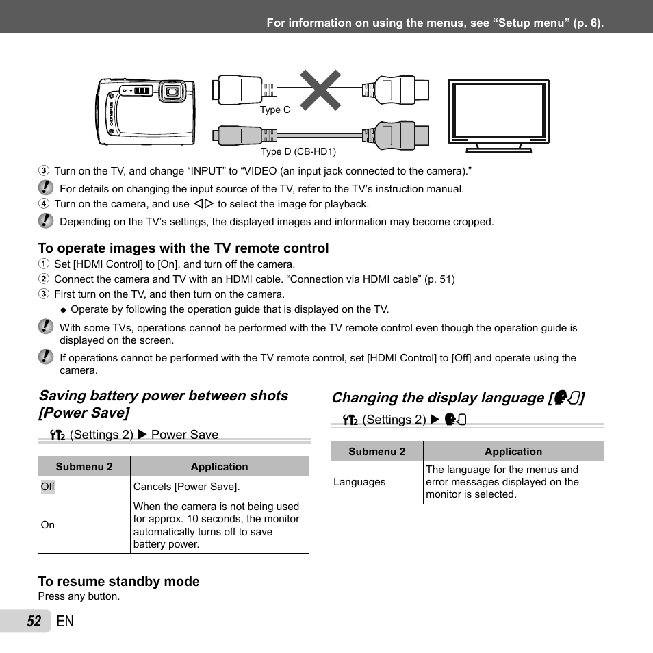 52 en | Olympus TG-320 User Manual | Page 52 / 82