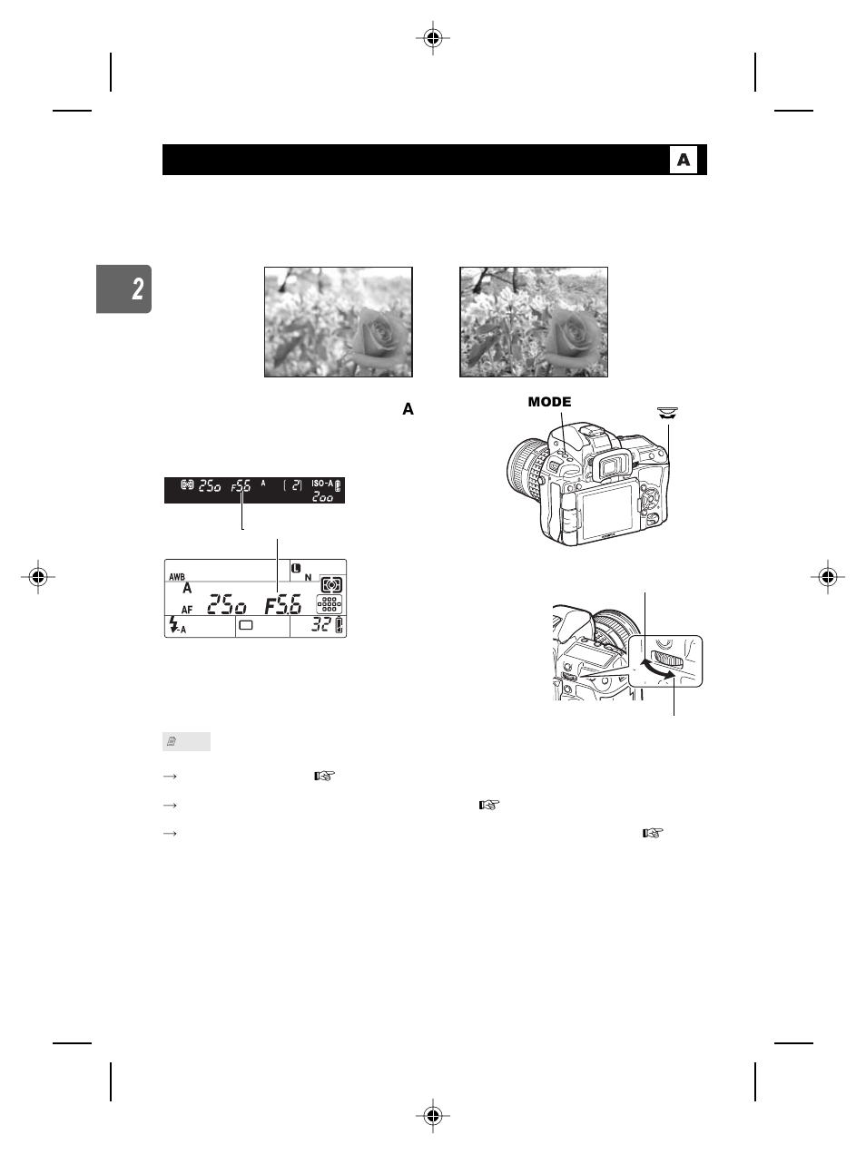Aperture priority shooting, Program shooting | Olympus E-5 User Manual | Page 42 / 171