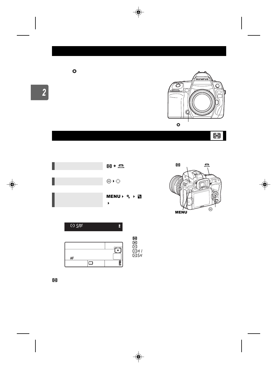 Preview function, Changing the metering mode, Gp. 46 | Metering m, Ot metering, Metering mo, Bulb shooting preview function, Preview function changing the metering mode | Olympus E-5 User Manual | Page 46 / 171