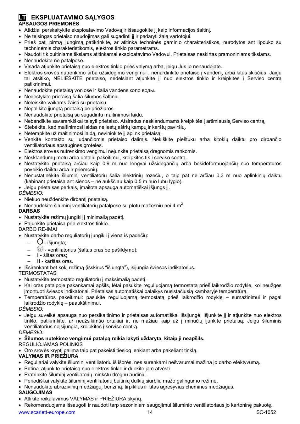 Scarlett SC-1052 User Manual | Page 14 / 19