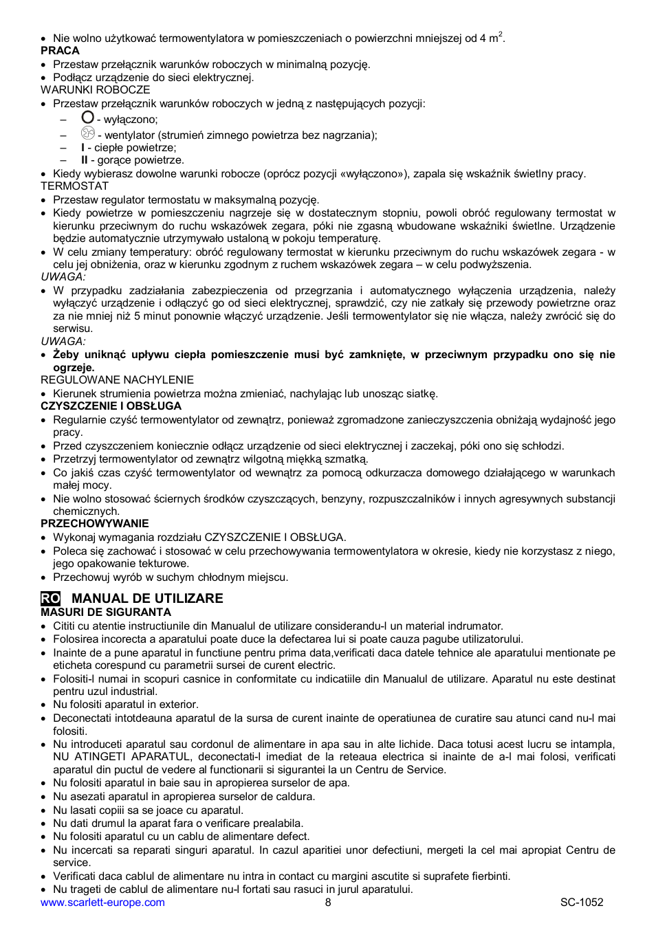 Scarlett SC-1052 User Manual | Page 8 / 19