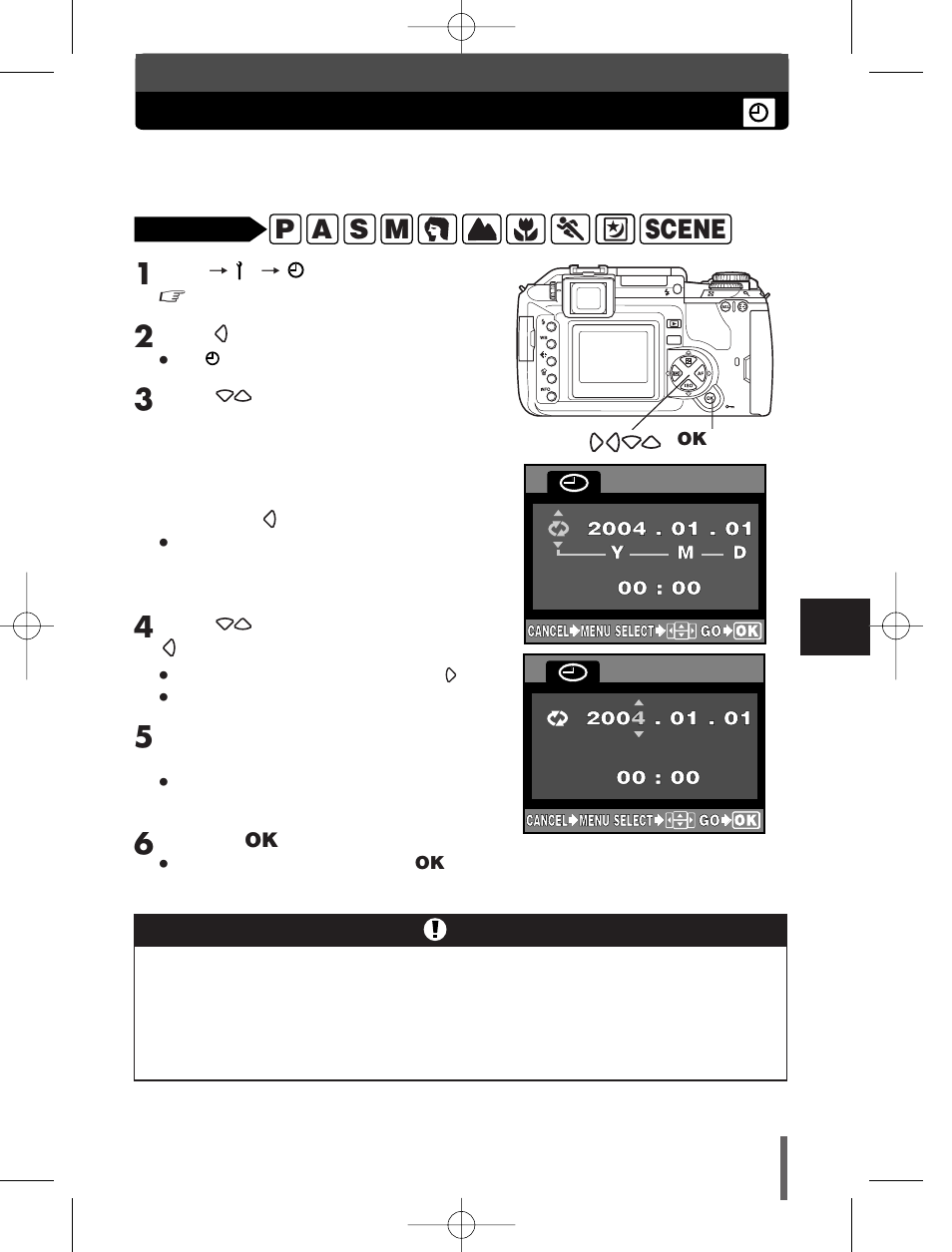 Date/time setting | Olympus E-300 User Manual | Page 127 / 211