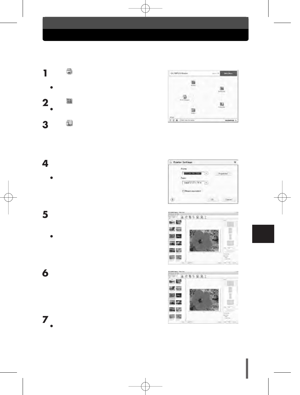 Printing images | Olympus E-300 User Manual | Page 169 / 211