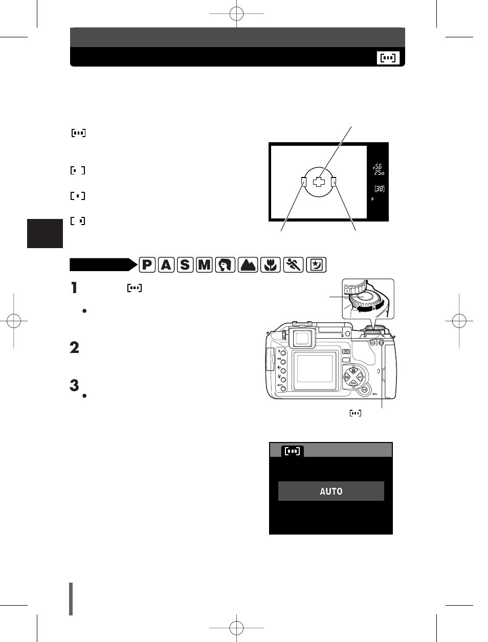 P a s m, Af frame selection | Olympus E-300 User Manual | Page 78 / 211
