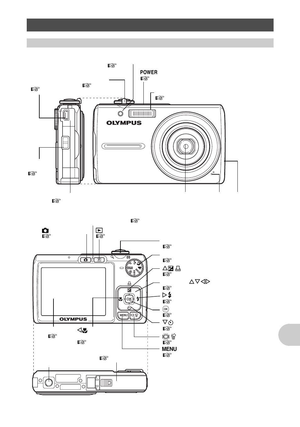 Names of parts, Camera, Ap pend ix | Olympus FE-280 User Manual | Page 59 / 64