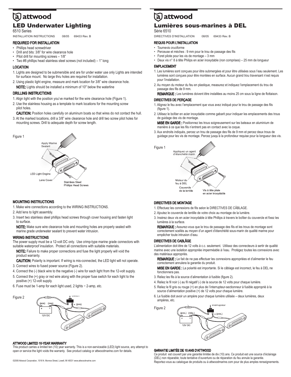 Attwood 6511SS4 User Manual | 2 pages