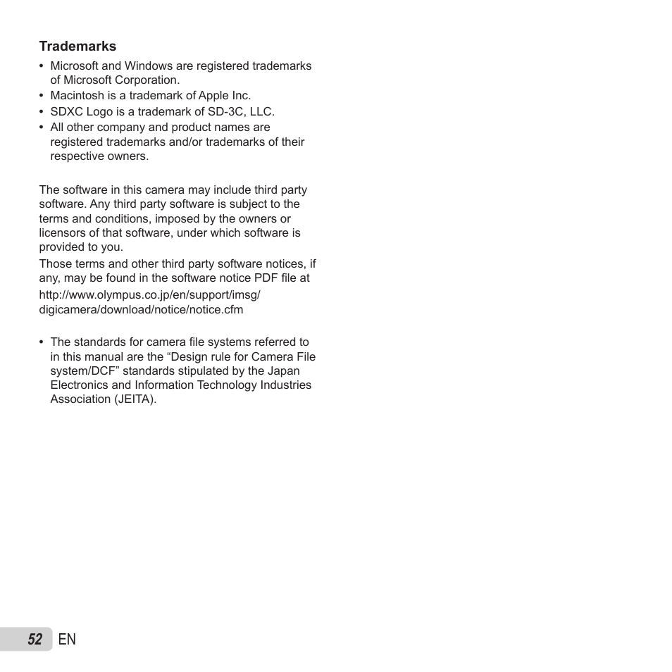 52 en | Olympus VG-180 User Manual | Page 52 / 65