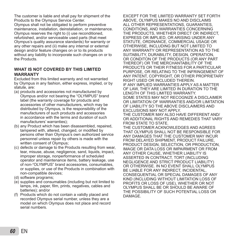 60 en | Olympus VG-180 User Manual | Page 60 / 65