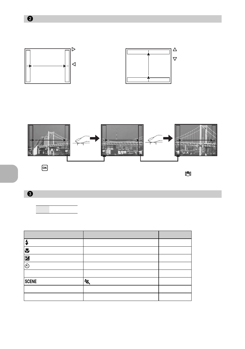 Creating a panoramic picture, Menu ope rati ons | Olympus FE-270 User Manual | Page 18 / 61