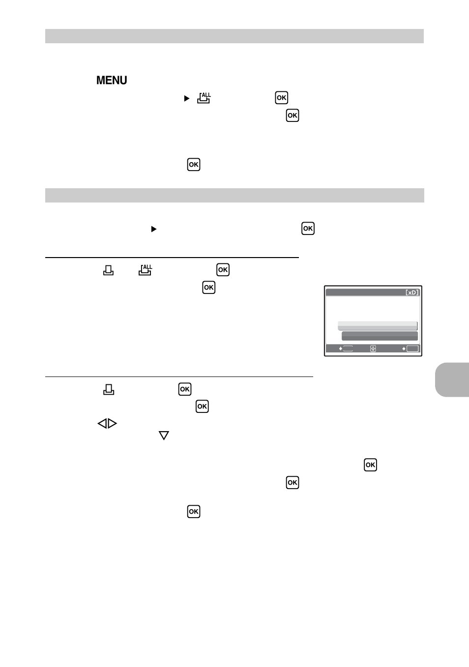 All-frame reservation, Resetting print reservation data | Olympus FE-270 User Manual | Page 31 / 61