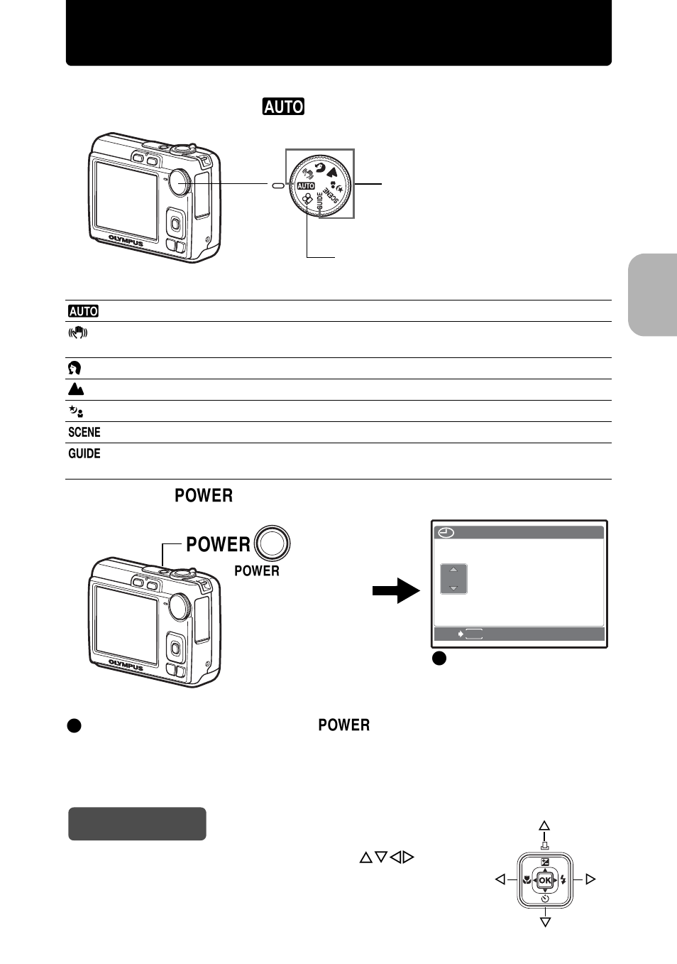 5turn the camera on, Hint, A. set the mode dial to h | B. press the o button, Quick start guide | Olympus FE-270 User Manual | Page 5 / 61