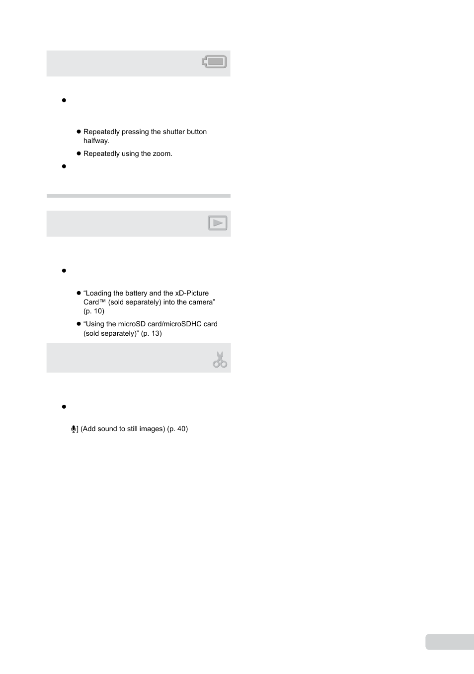 Battery, Playback/editing tips, Playback | Editing | Olympus µ TOUGH-8000 User Manual | Page 63 / 82