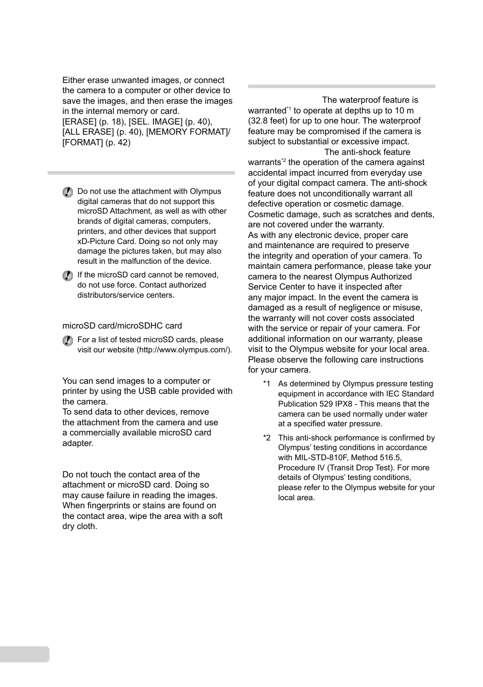 Using a microsd attachment | Olympus µ TOUGH-8000 User Manual | Page 68 / 82