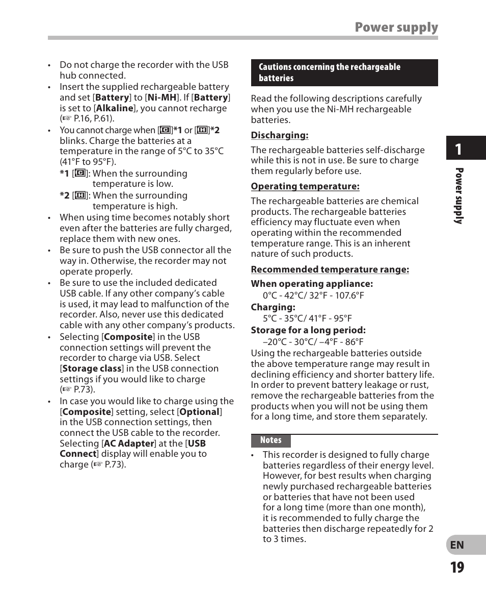 Power supply | Olympus LS-3 User Manual | Page 19 / 103