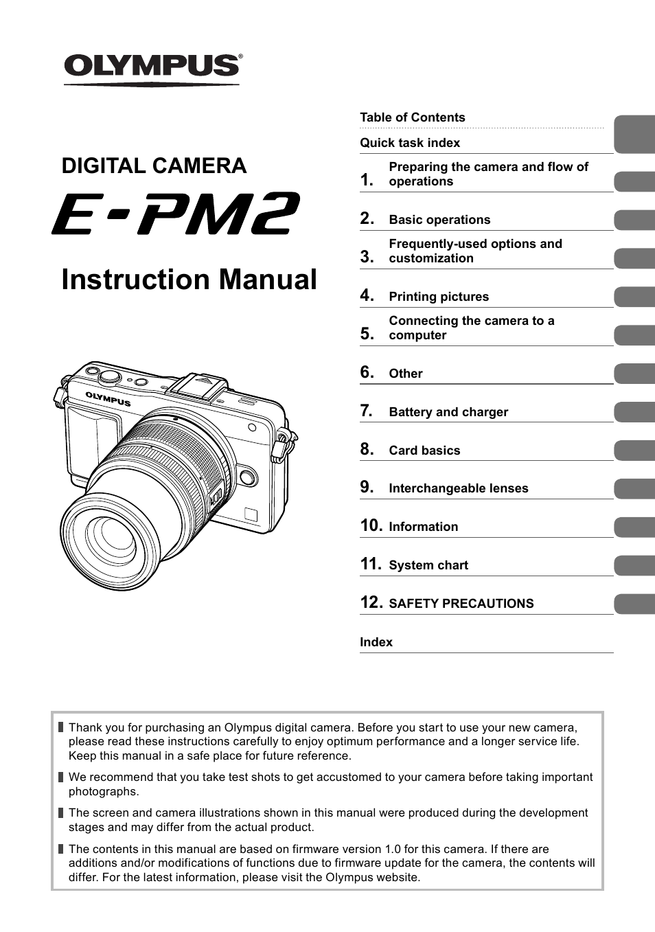 Olympus E-PM2 User Manual | 133 pages