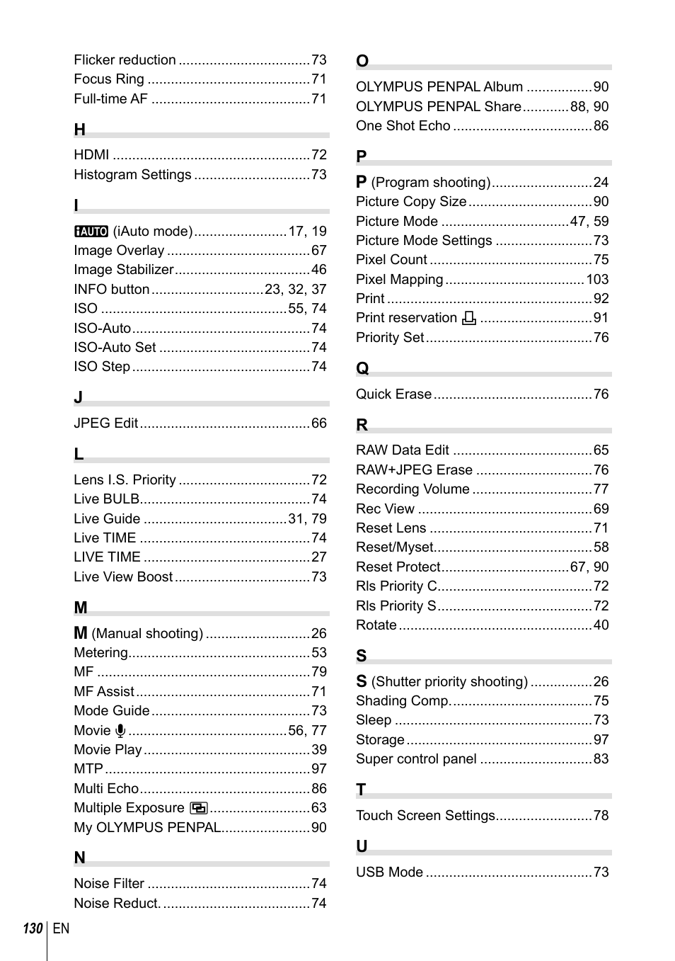 Olympus E-PM2 User Manual | Page 130 / 133