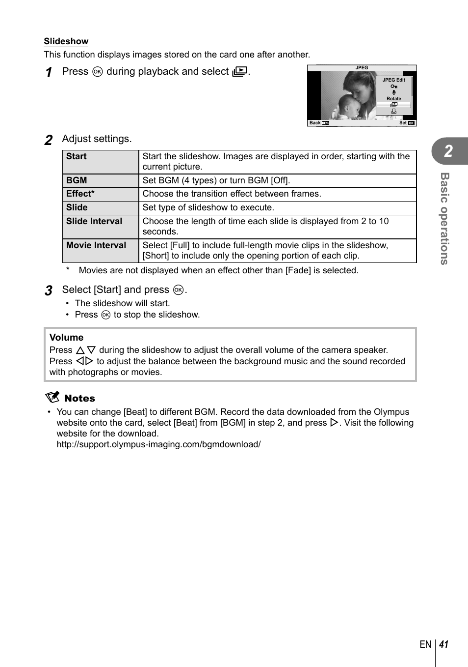 Basic operations | Olympus E-PM2 User Manual | Page 41 / 133