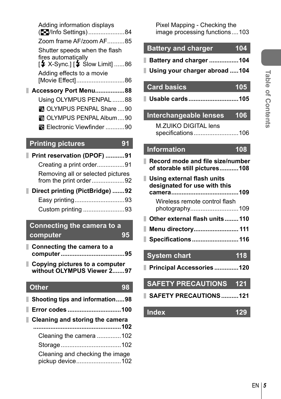 Olympus E-PM2 User Manual | Page 5 / 133