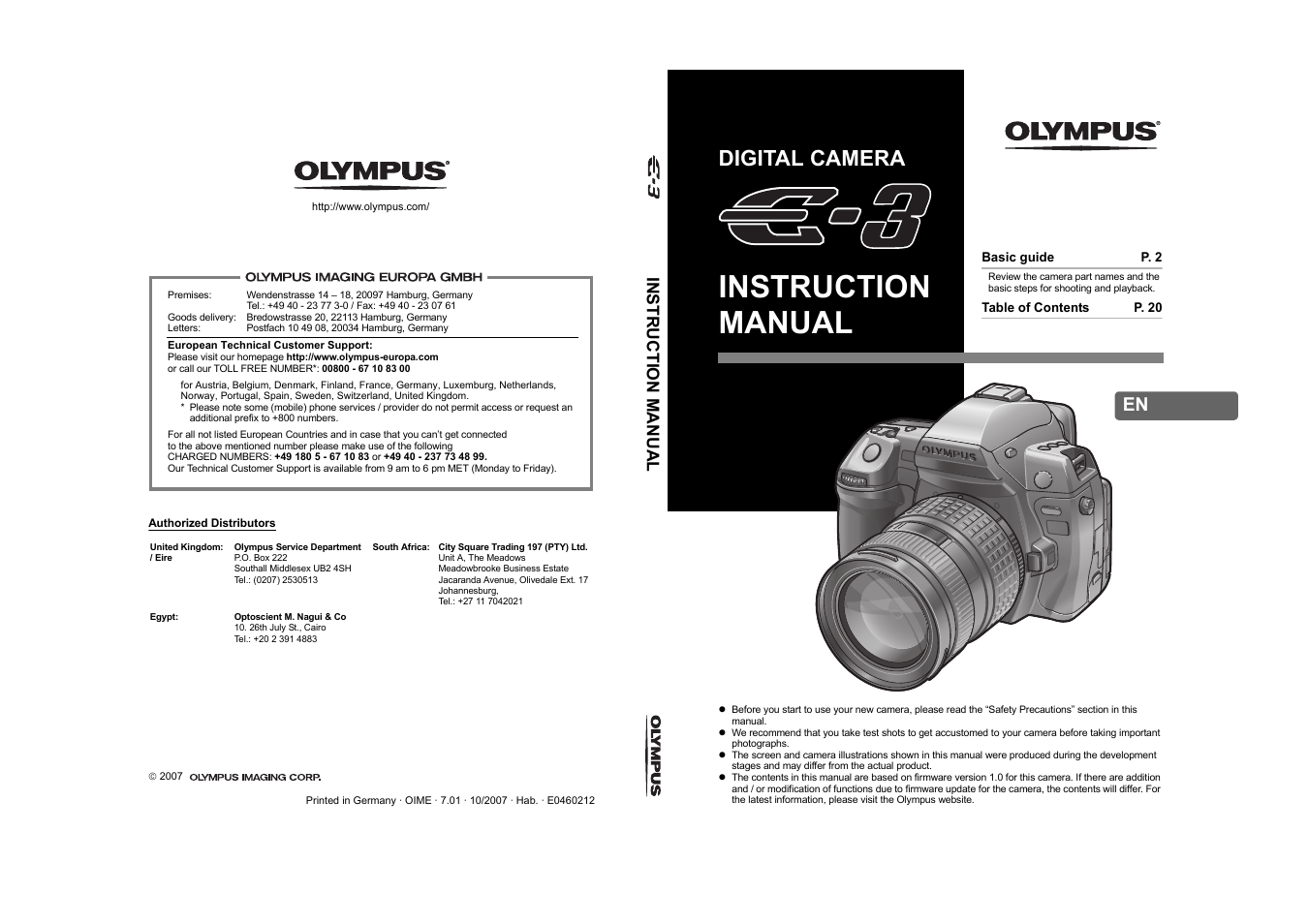 Olympus E-3 User Manual | 163 pages