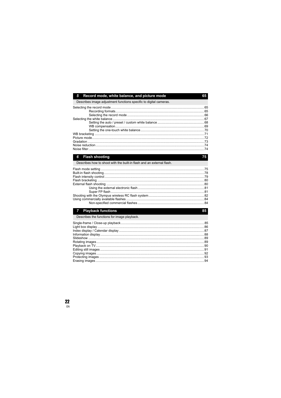 Olympus E-3 User Manual | Page 22 / 163