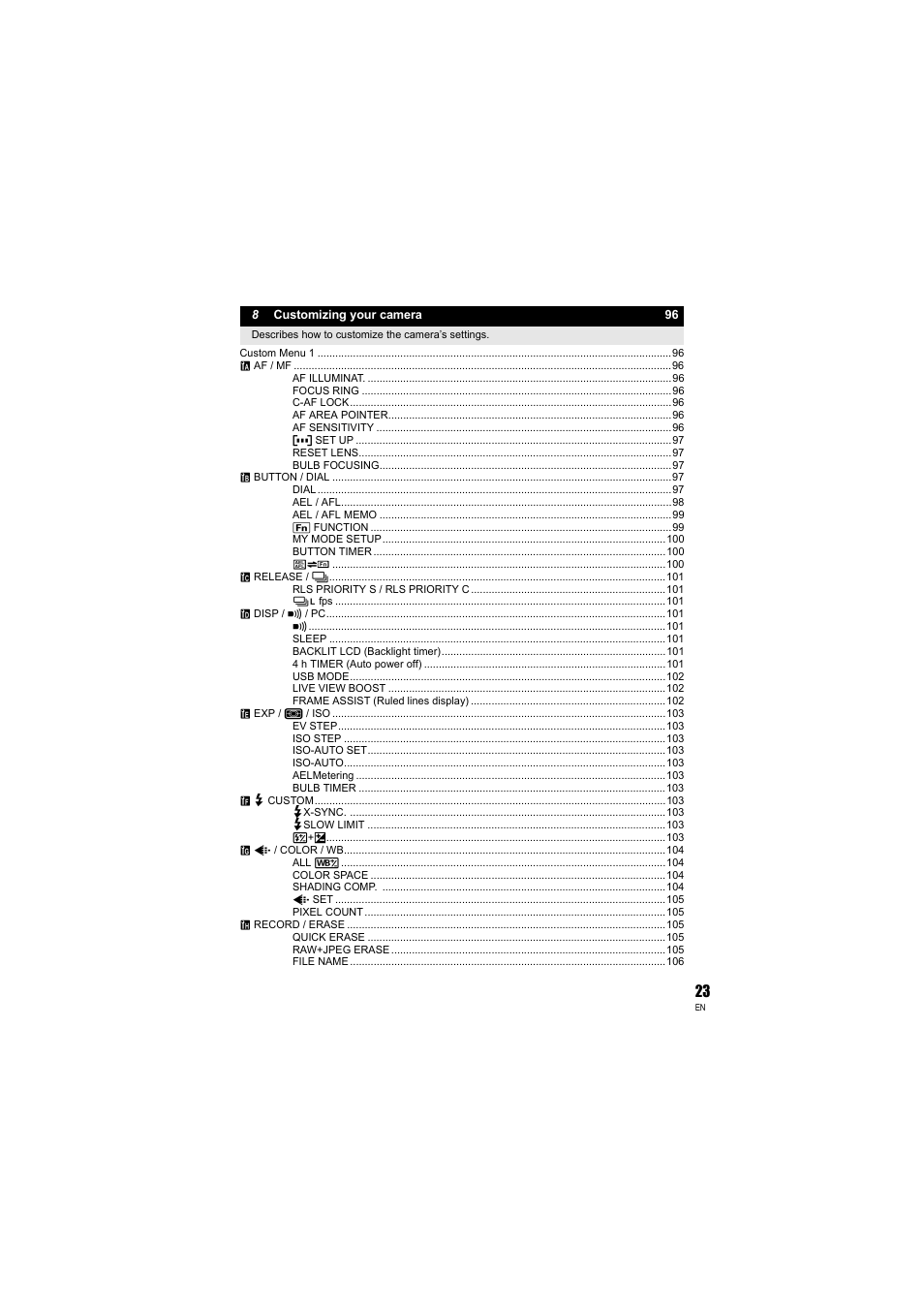 Olympus E-3 User Manual | Page 23 / 163