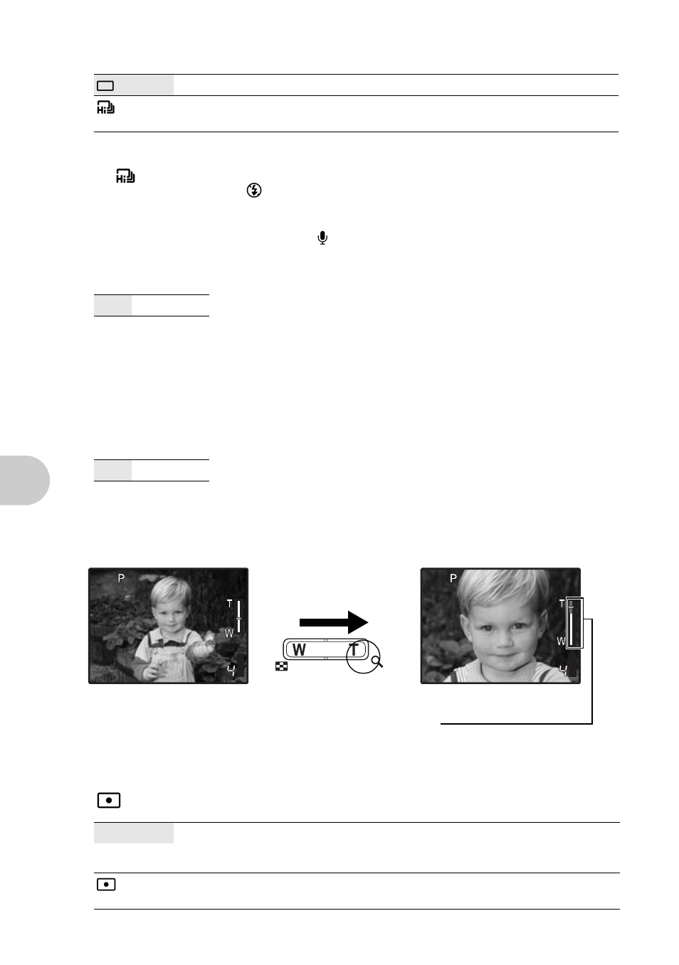 Using sequential (continuous) shooting, Zooming in on your subject, P. 26 | Menu ope rati ons | Olympus 1200 User Manual | Page 26 / 80