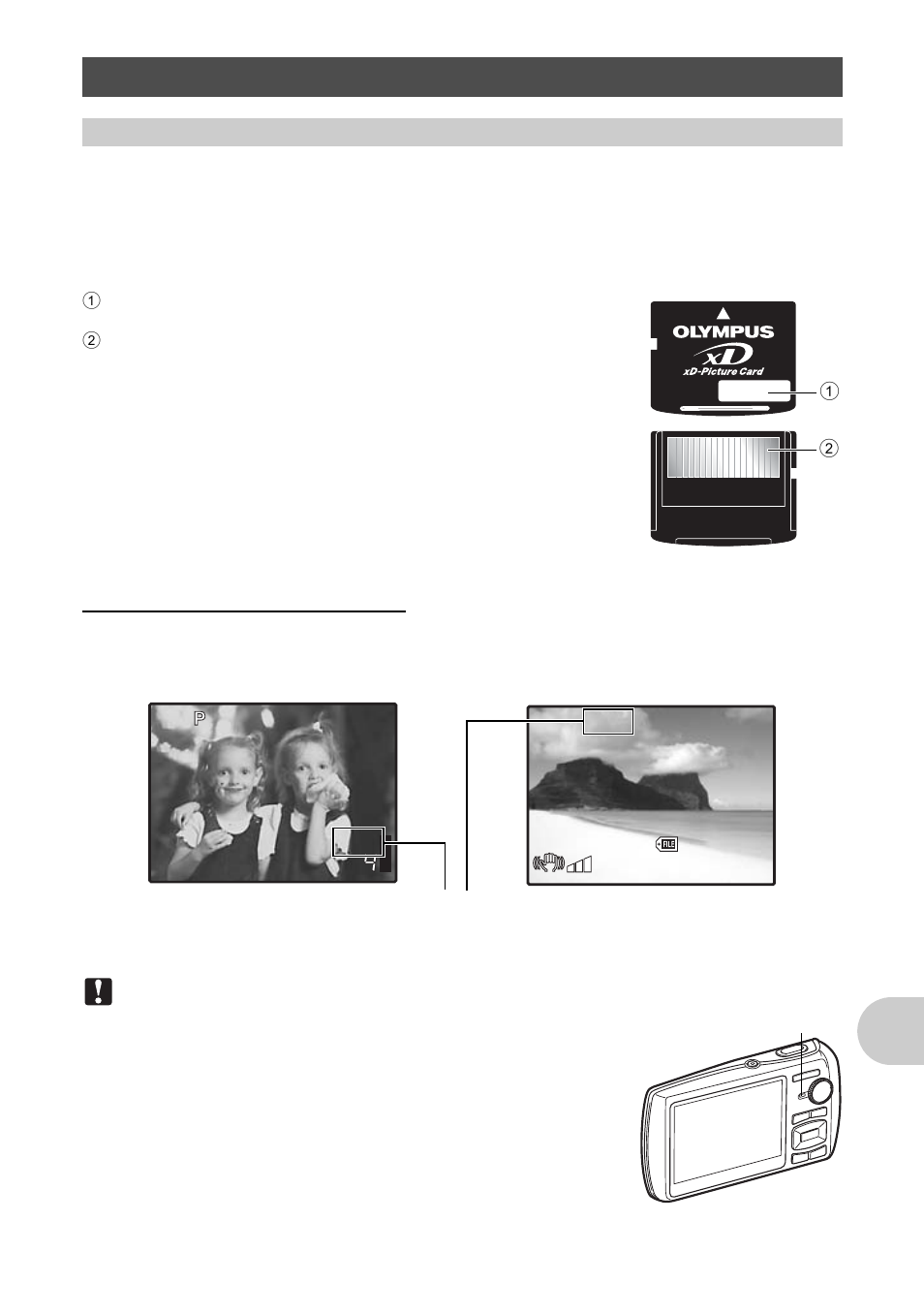 Use of the accessories, The card, The card” (p. 65) | Ap pend ix | Olympus 1200 User Manual | Page 65 / 80